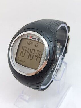 Polar F4 Men's 40mm Black Resin Digital Chronograph Fitness Tracker Watch